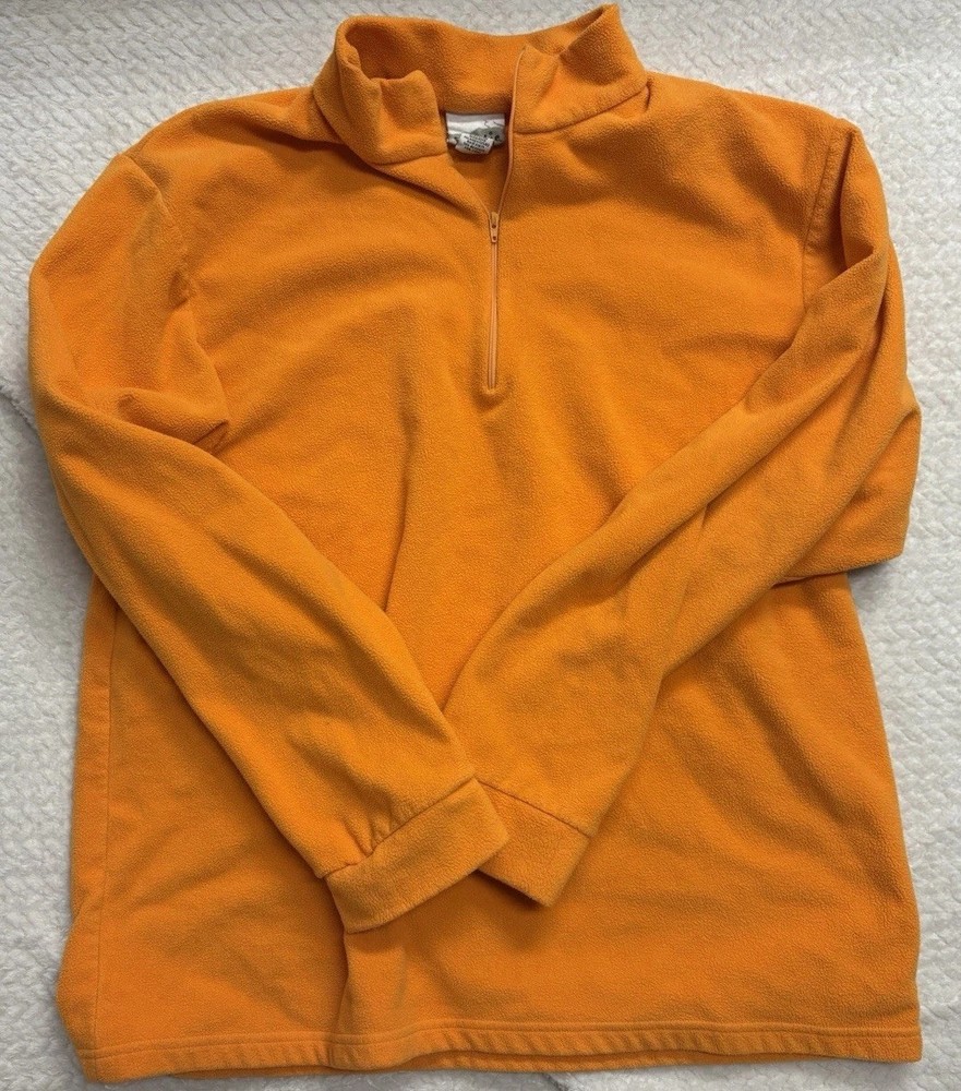 Sahalie Women's XL Quarter Zip Pullover Fleece Orange Made  USA Hiking Outdoors