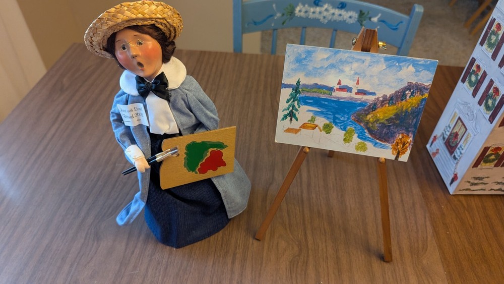 BYERS CHOICE Carolers 2002 Artist with an Easel Paints Brush