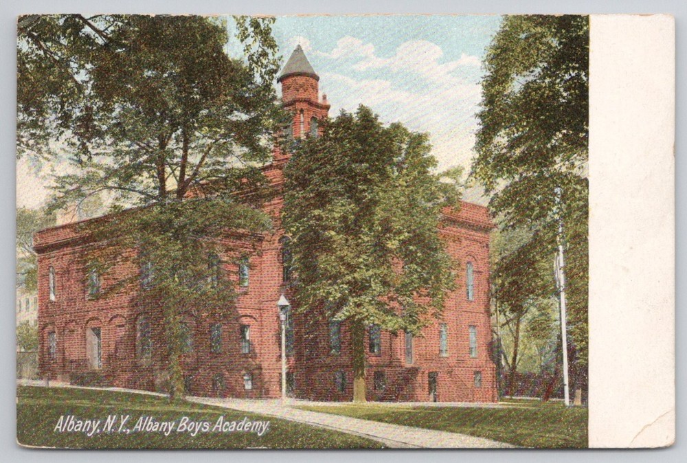 Albany NY Boys' Academy Postcard, Hugh C. Leighton, Early 1900s