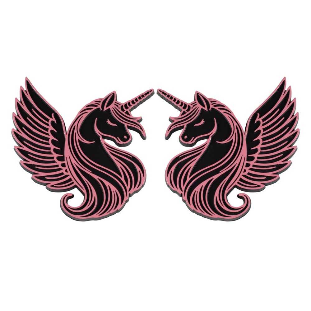 Unicorn 3D Pink Emblem Badge Set of 2 for Car Truck SUV Auto Accessories