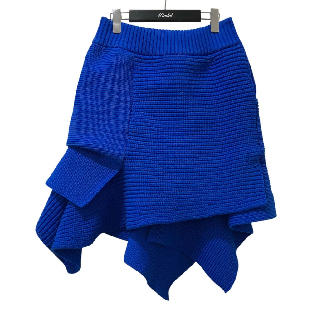 Sacai Royal Blue Layered Knit Skirt Size 3 Used, Mid-Length, Stylish Fashion