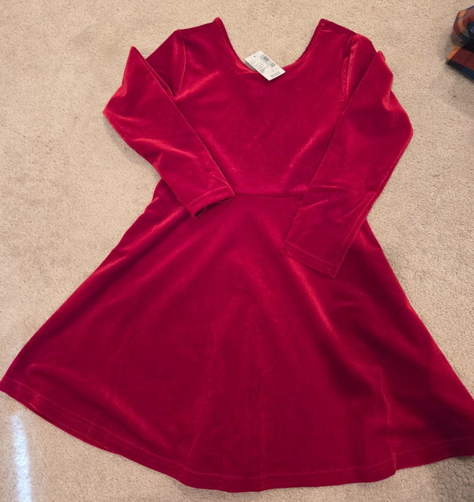 The Children’s Place Girls Red Velvet Dress – Size 5/6 – NWT – Holiday Christmas
