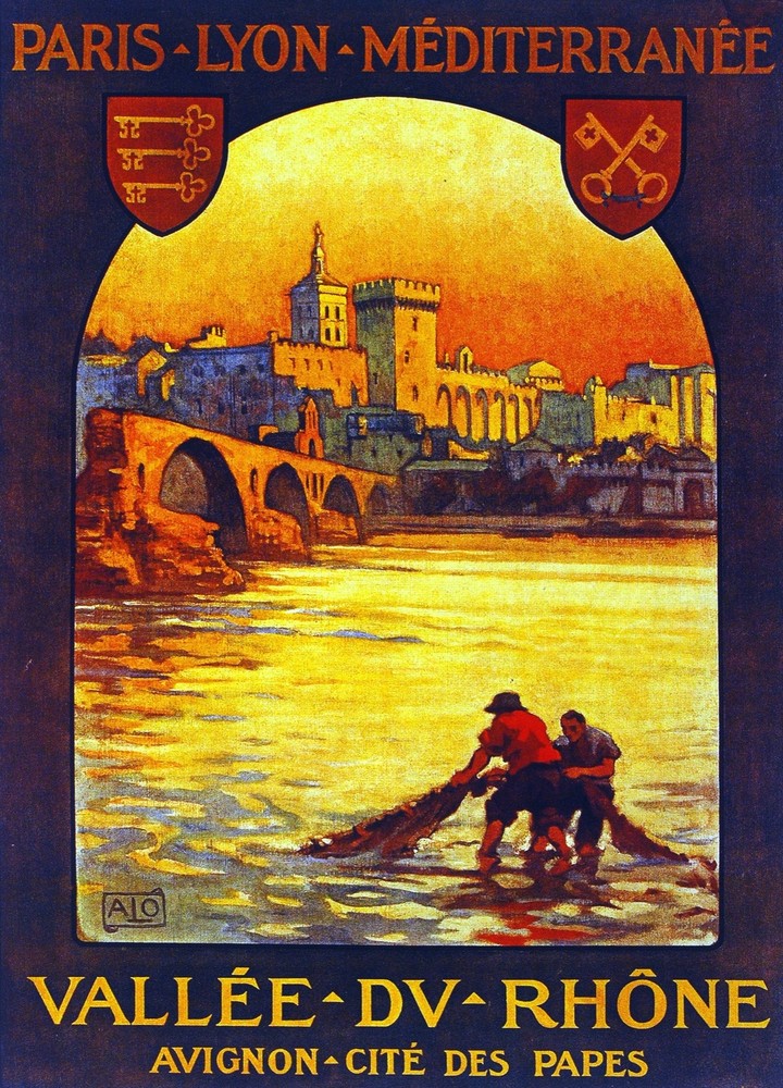 Paris Lyon Mediterranean Valle du Rhone Decor Poster. Fine Graphic Design 2989