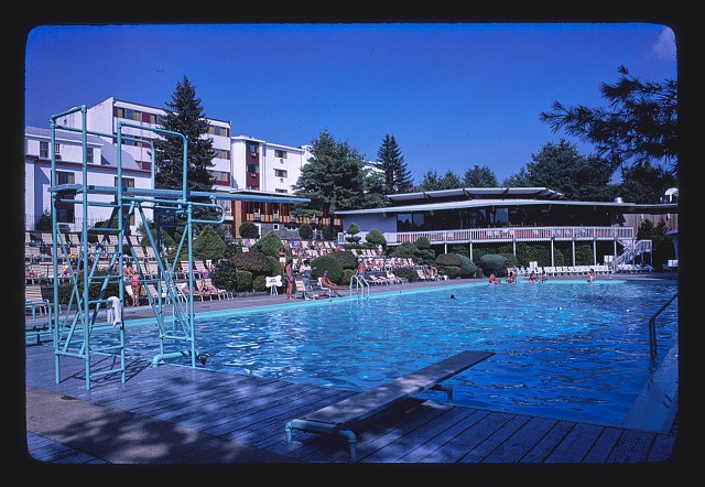 Photo:South Fallsburg New York 1977 Brickman Pool Hotel Swimming Pool