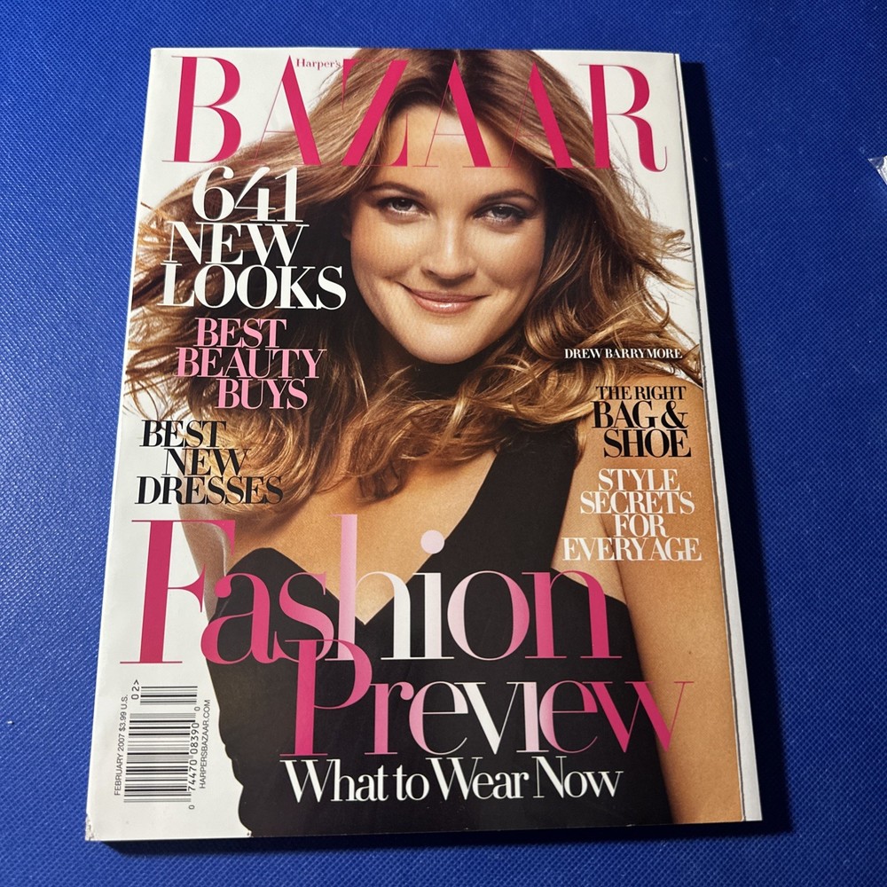 #A59 2007 February Harper's Bazaar Magazine - Drew Barrymore - Front Cover