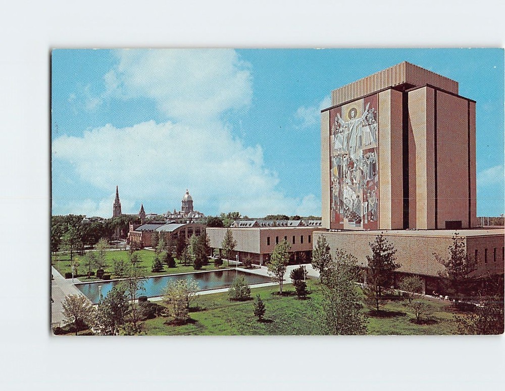 Postcard Memorial Library University Of Notre Dame Indiana USA