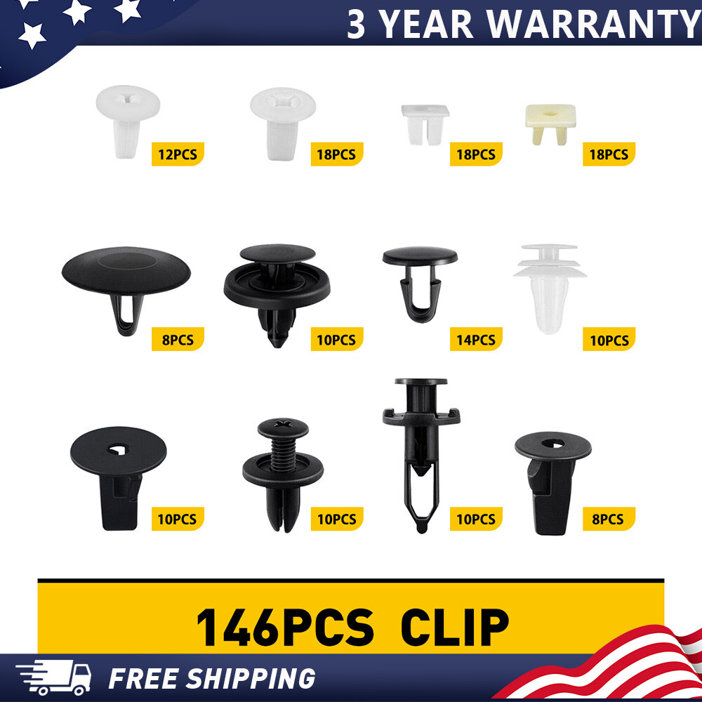 146PCS For Toyota Fender Door Hood Bumper Trim Clip Retainer Fastener Assortment