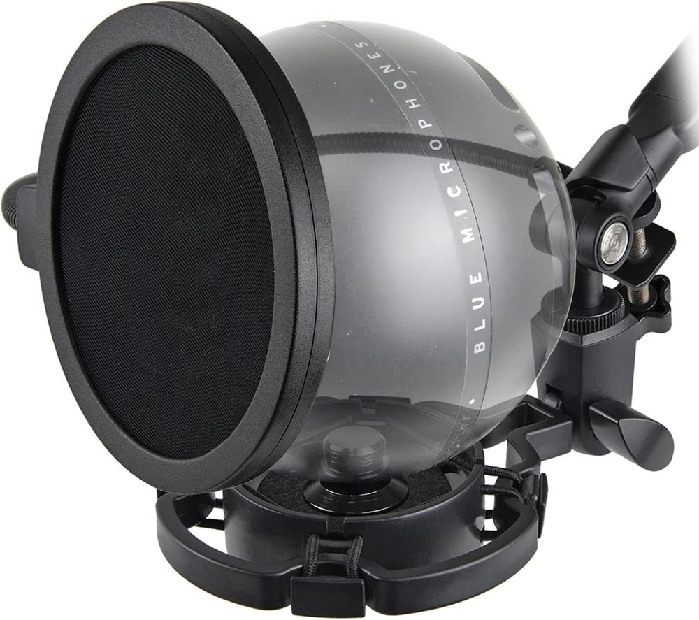 Blue Snowball Shock Mount with Pop Filter, Noise Reduction Microphone Shock Moun
