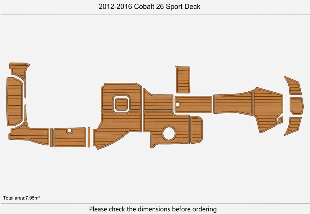 2012 Cobalt 26 Swim Platform Cockpit Pad Boat EVA Foam Faux Teak Deck Floor FS