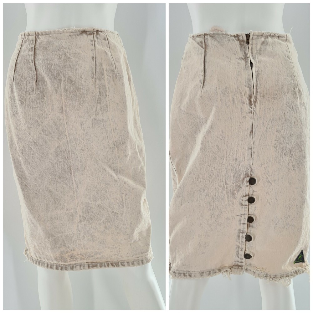 Acid Pencil Denim Skirt Juniors Size 9 Vintage TCFS “Too Cool For School”  Y2K-image