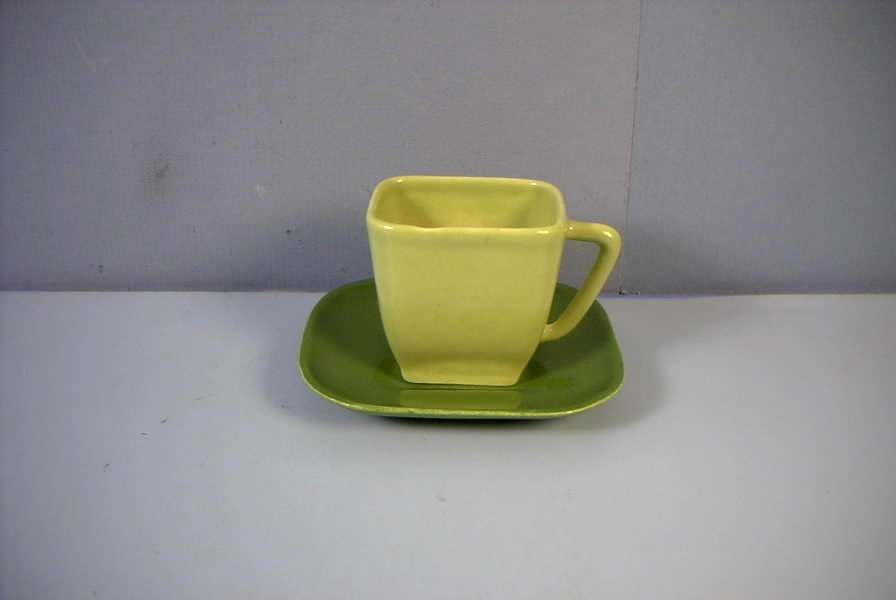 Demitasse Cup And Saucer, Campo Del Mar Pottery, Capitola California, circa 1945