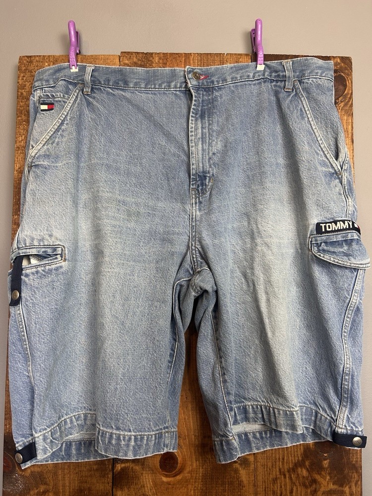 Vintage Tommy Hilfiger Denim Cargo Shorts Mens Size 42 Outdoor Hiking Utility