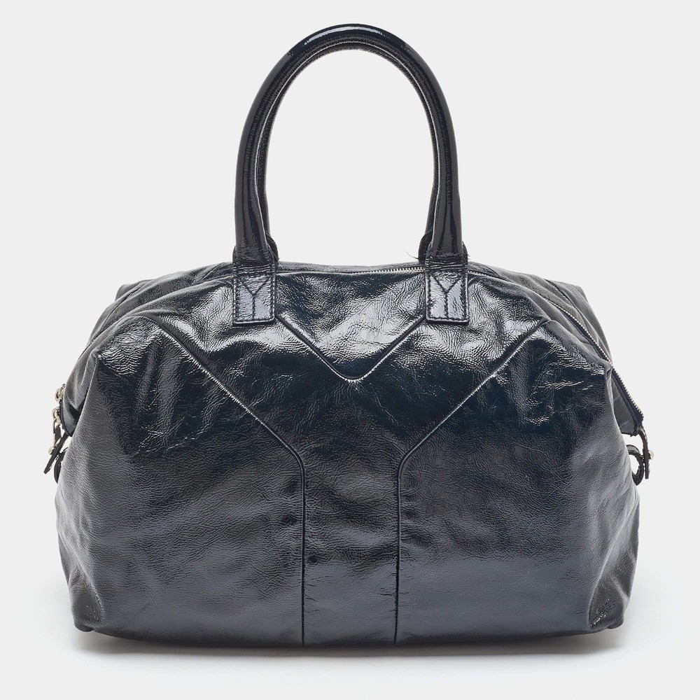 Yves Saint Laurent Midnight Blue Patent Leather Easy Y Satchel