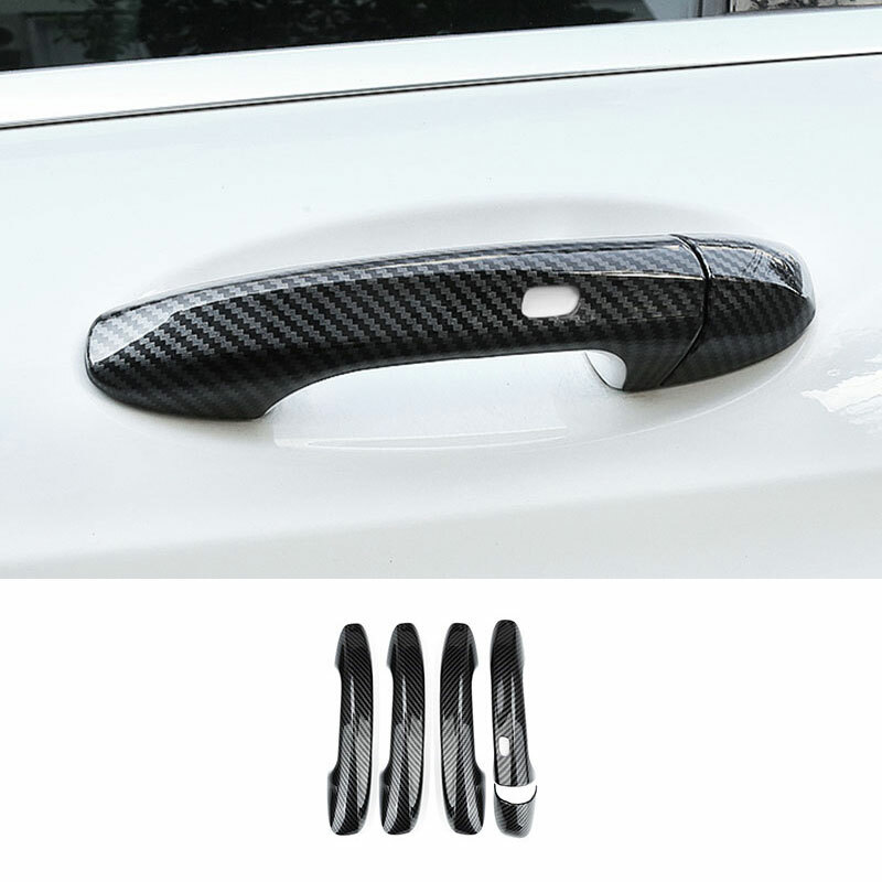 ABS Carbon Fiber Smart Door Handle Cover for Benz C-Class 2015-2021-image