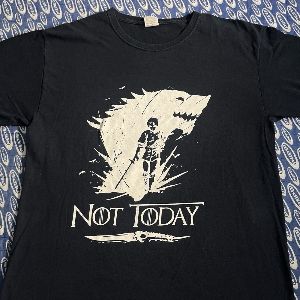 Vintage Y2K 2000s Legend Of Zelda Not Today Black Graphic T Shirt Large
