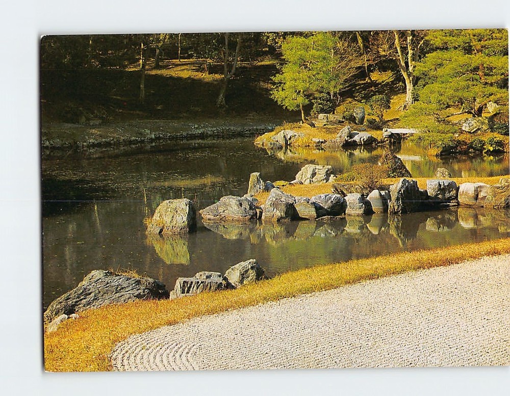 Postcard Garden of Tenryu ji Temple Kyoto Japan