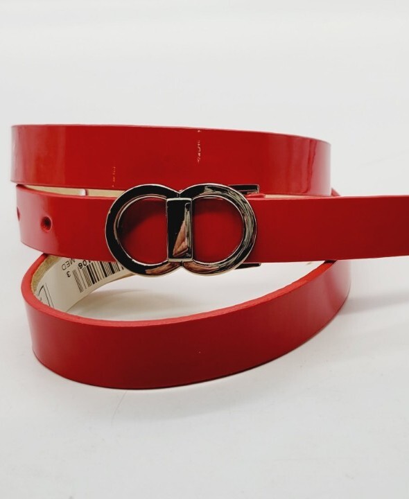 Red Patent Leather Belt Women's Medium NWT Vintage Charter Club