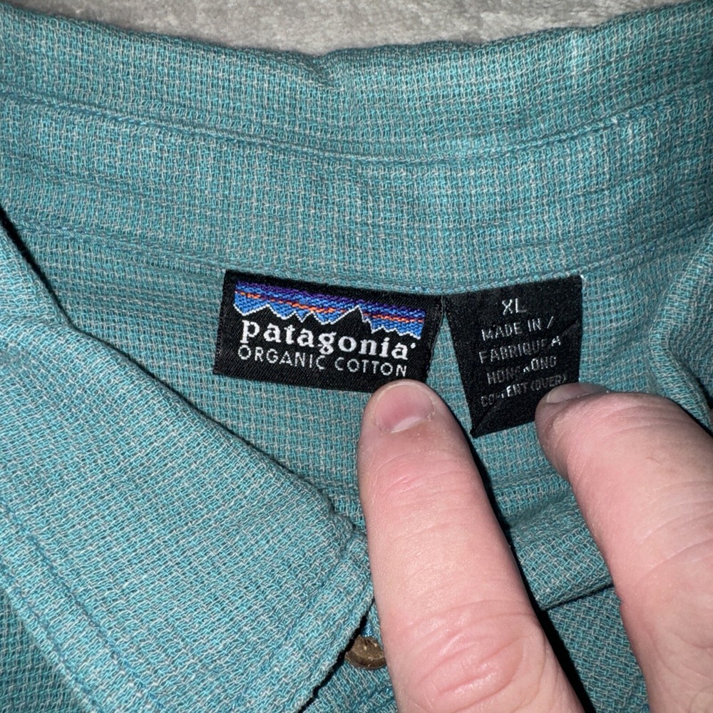 Patagonia Organic Cotton XL Short Sleeve Polo Shirt Pocket Front