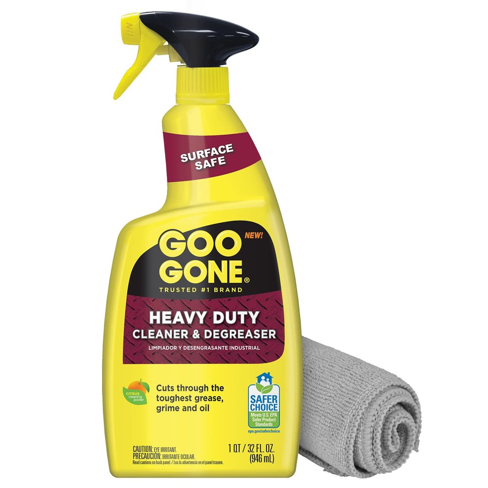 Heavy Duty Cleaner & Degreaser Spray With Microfiber Cleaning Towel – Cuts Th...