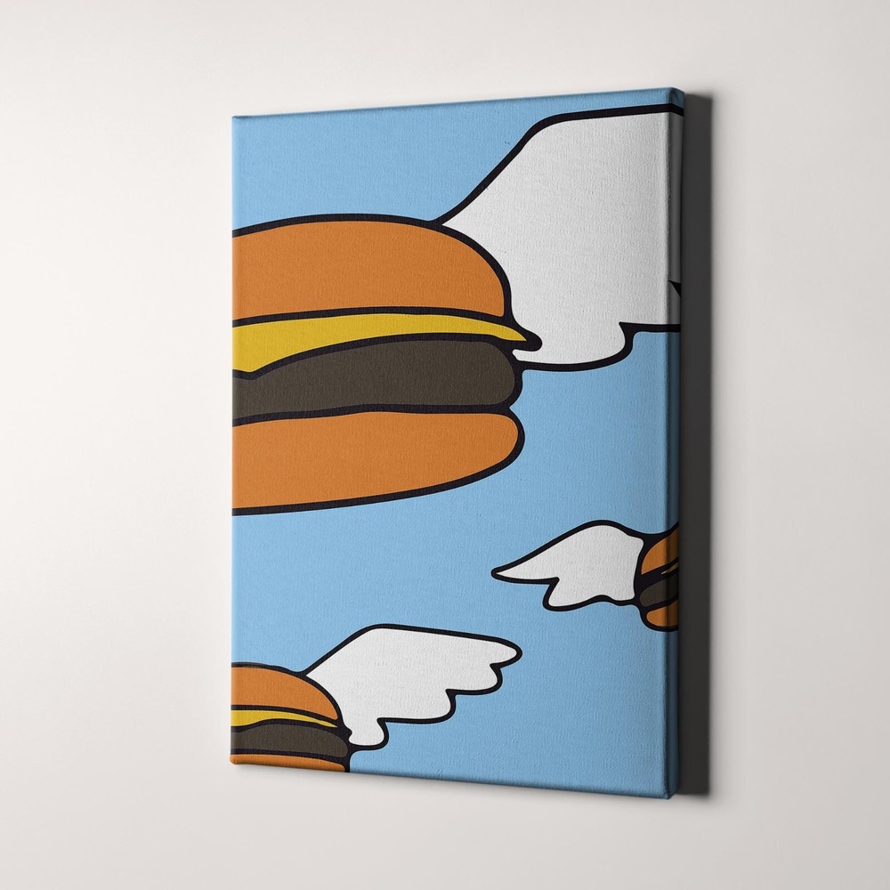 Bobs Burgers Flying Burgers Canvas Wall Art Print