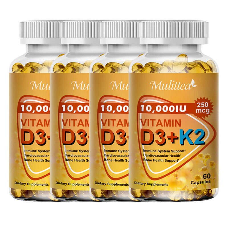 Vitamin K2 (MK7) with D3 10000 IU Supplement, BioPerine Capsules, Immune Health