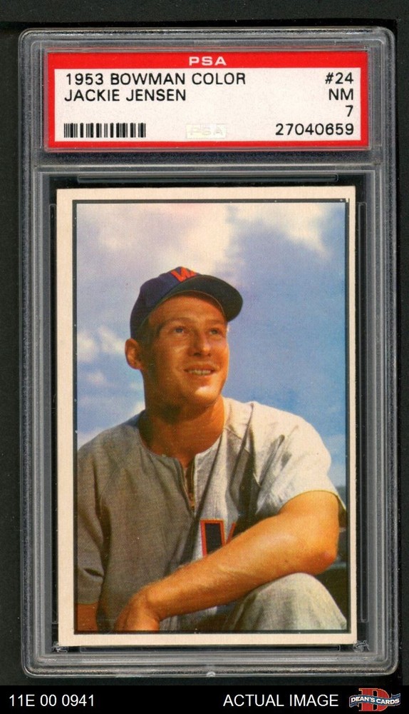 1953 Bowman #24 Jackie Jensen Red Sox PSA 7 - NM