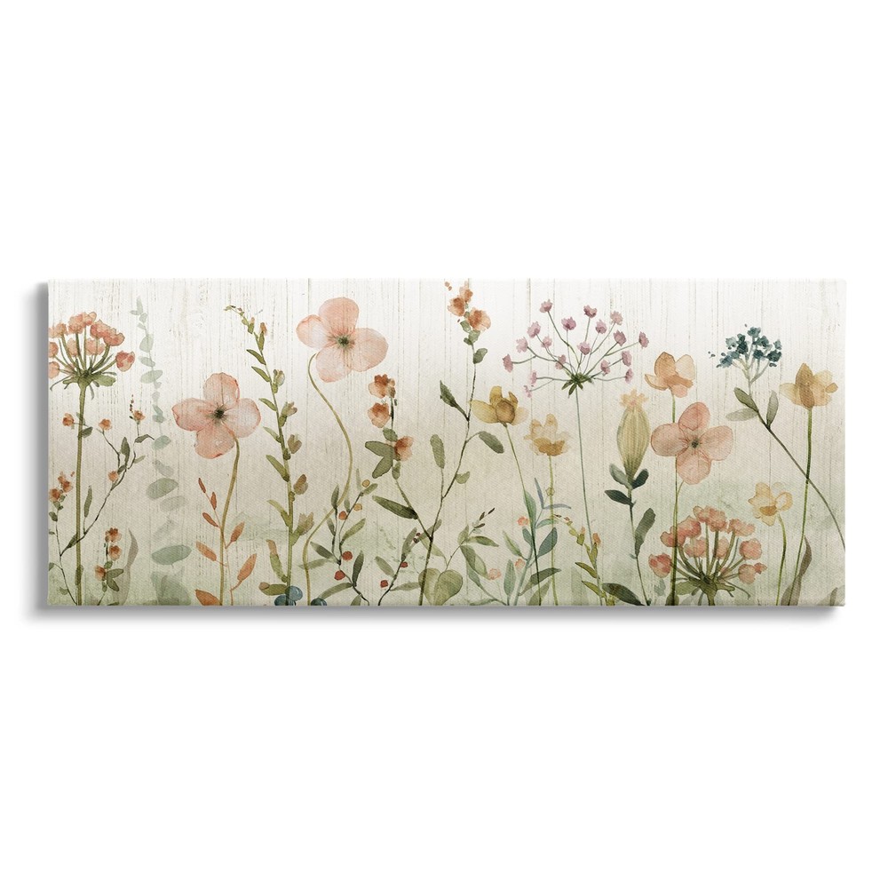 Cherry Blossom & Herb Sprigs Canvas Wall Art, Design by Livi Finn
