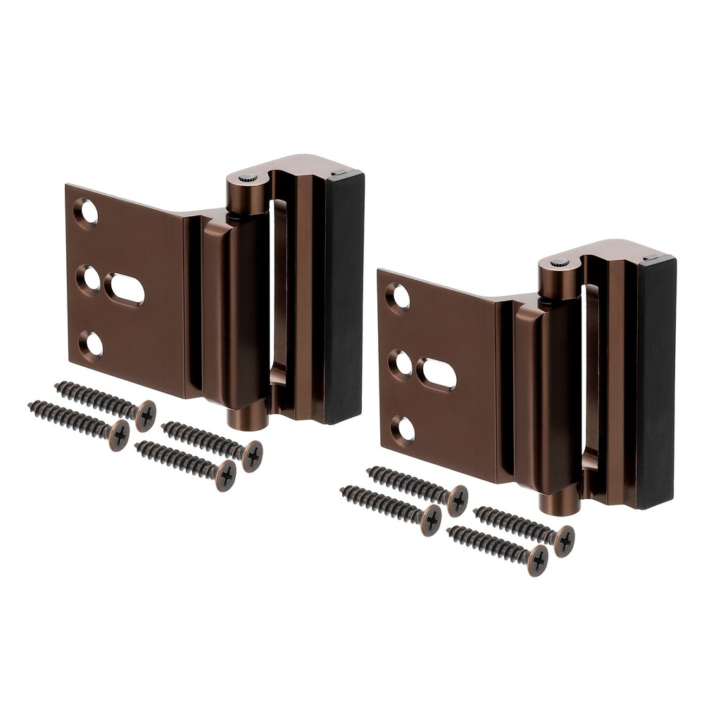 2Pcs Durable Aluminum Home Security Door Lock - Supports 800Lbs - Brown  
