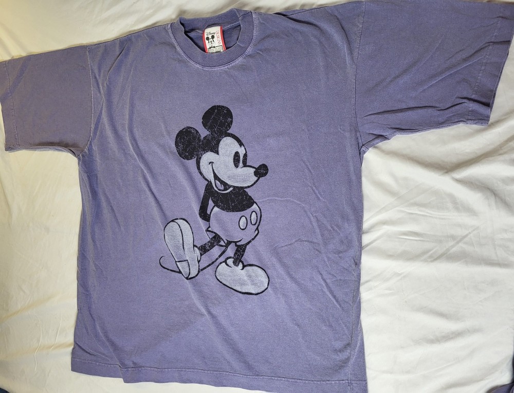 Vintage 90s Disney Designs Mickey Mouse Shirt Made in USA Purple Faded S/M