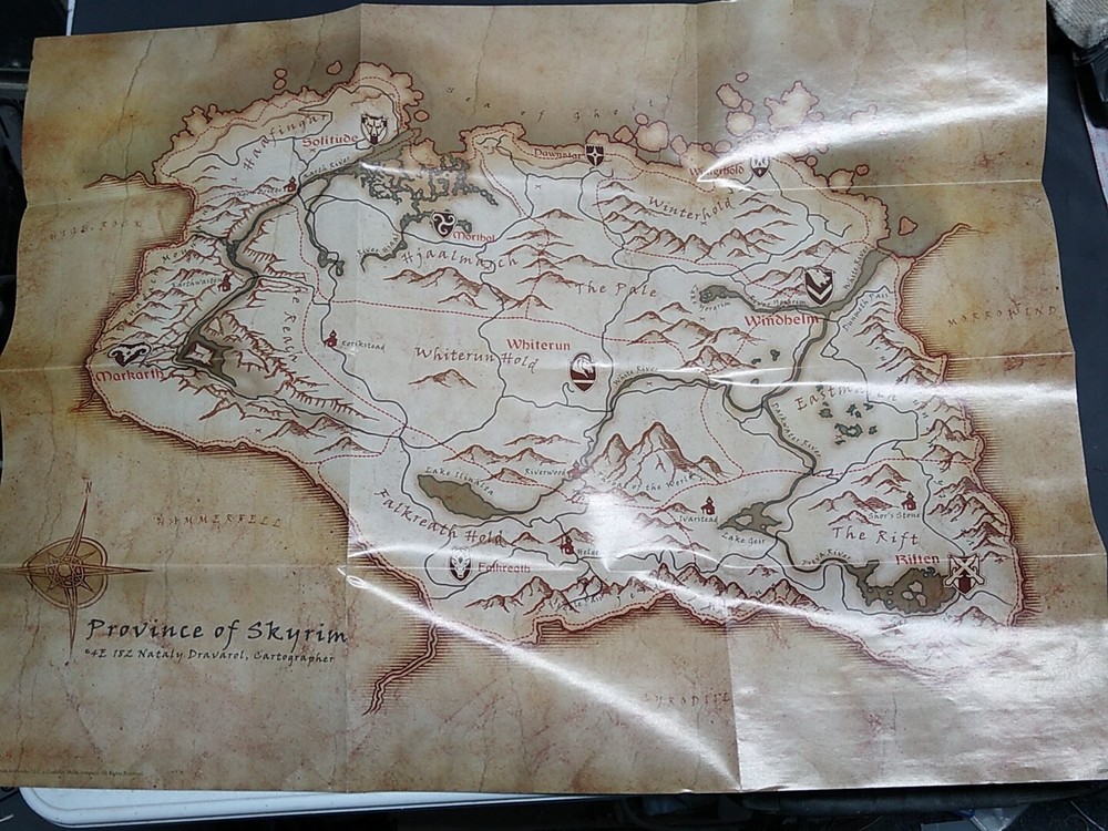 Elder Scrolls V 5 Province Of Skyrim Map Poster