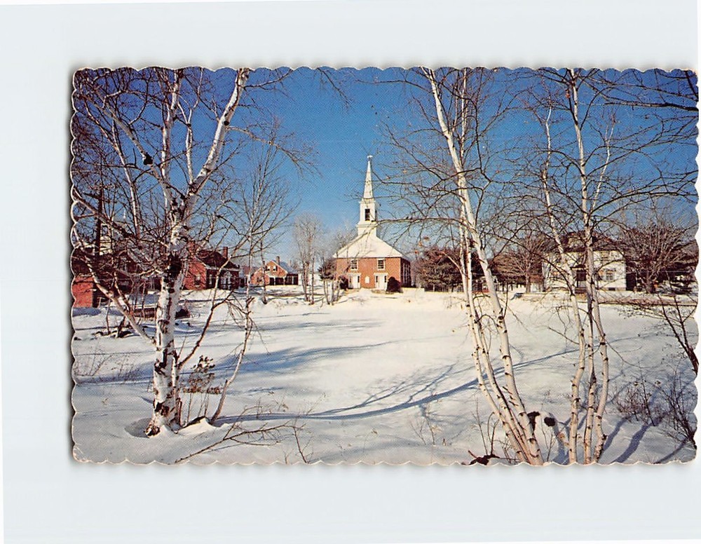 Postcard Winter Scene in Harrisville NH USA