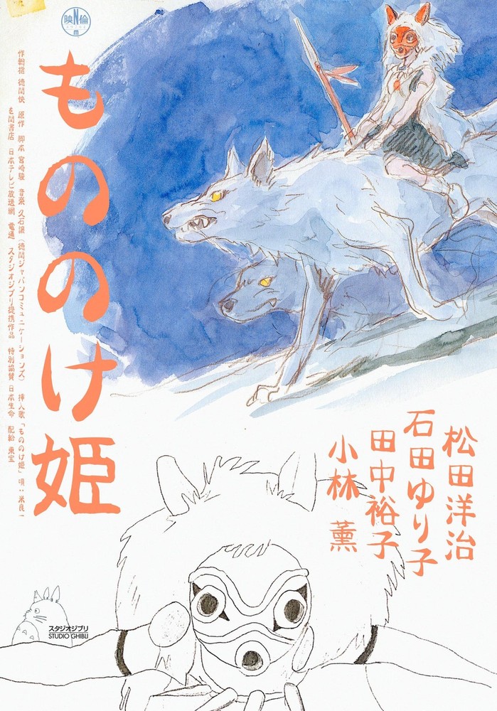 Princess Mononoke 1997 Movie Poster | Studio Ghibli High Quality Wall Art