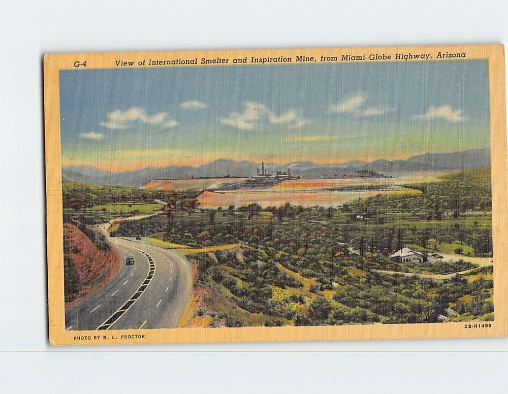 Postcard View of International Smelter & Inspiration Mine Arizona USA