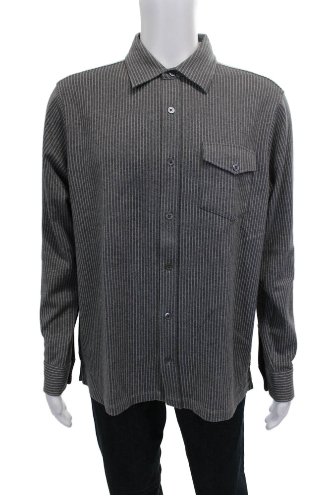 Todd Snyder Mens Cotton Striped Collar Long Sleeve Button Down Shirt Gray Size LFree Shipping in US $100+ Orders | $6.95 Orders Below