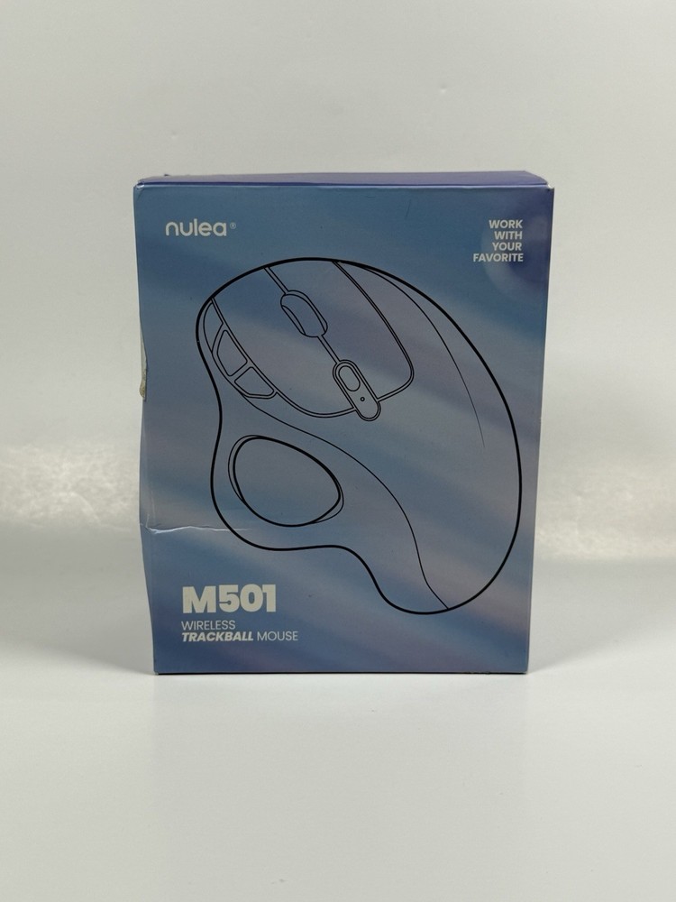 Nulea M501 Wireless Ergonomic Trackball Mouse Bluetooth USB New Sealed