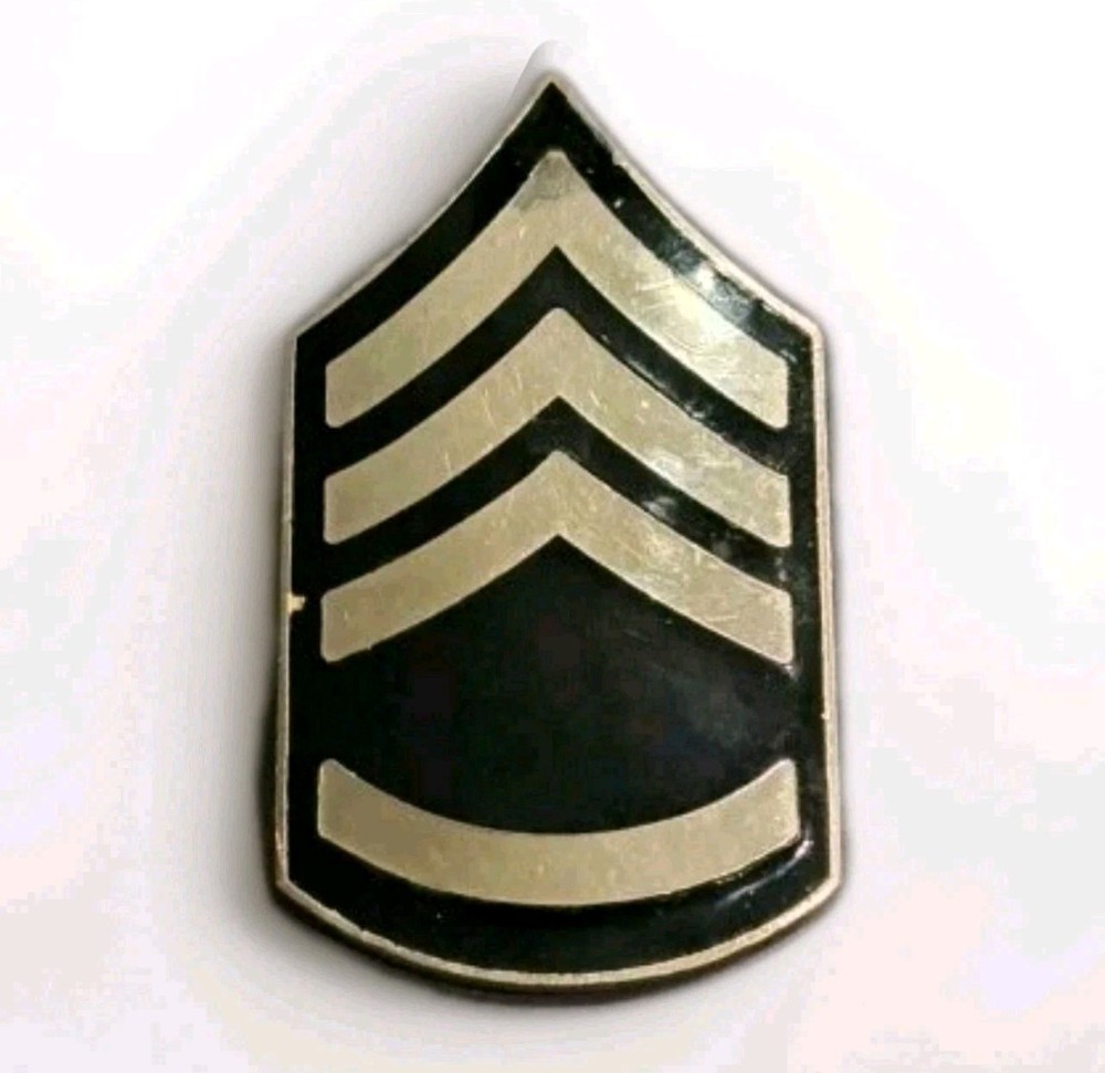 U.S. Army Korean War Era Staff Sergeant Helmet Rank Badge Screw Back