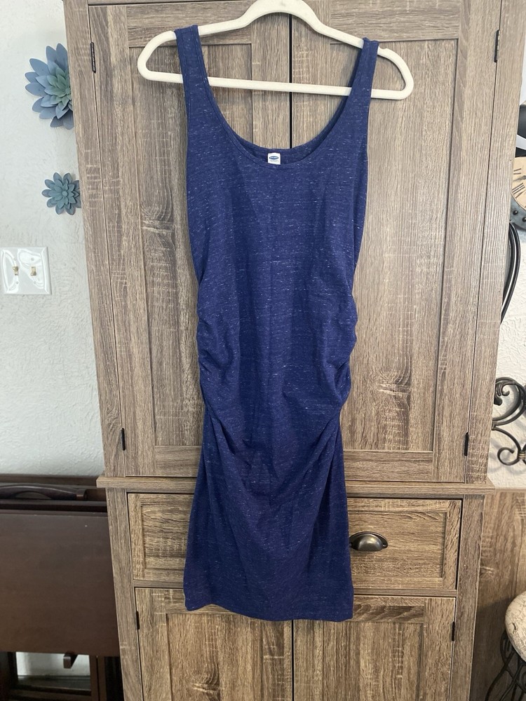 Old Navy Maternity Dress Size M Sleeveless Blue Fitted Dress