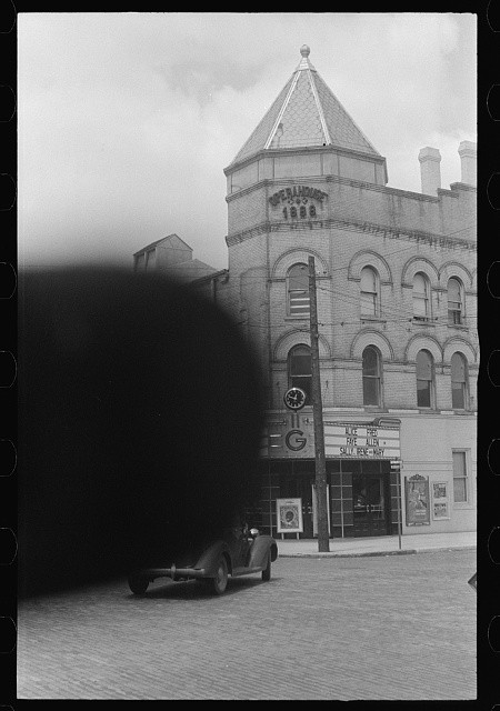 Photo:1930s Theater Building Street Scene Ford Car City Block