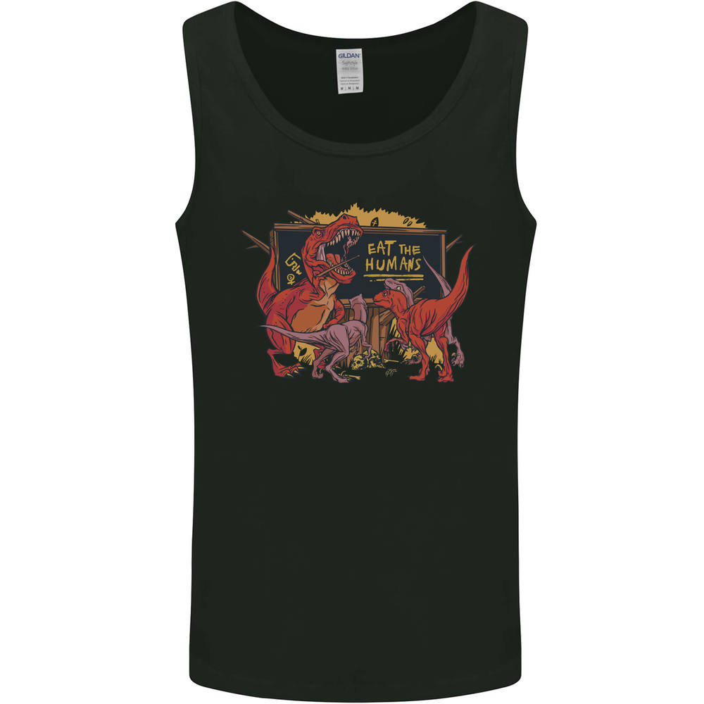 T-Rex Teacher Eat the Humans Dinosaur Funny Mens Vest Tank Top