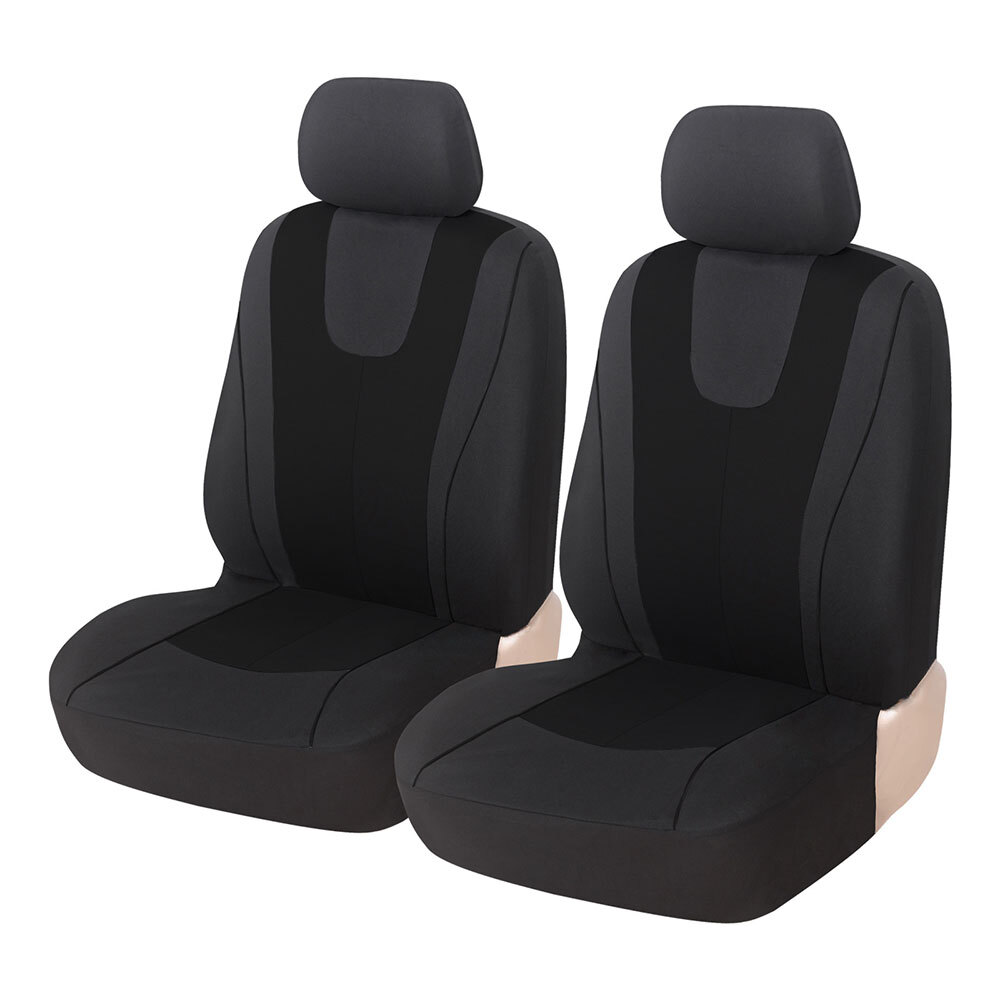 Universal Stretch Car Seat Cover Polyester Fabric Elastic Front 2-Seat Cushion