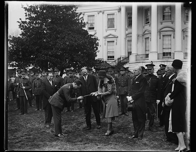 Washington D.C. Herbert Hoover White House Group 1929 Officers Ceremony