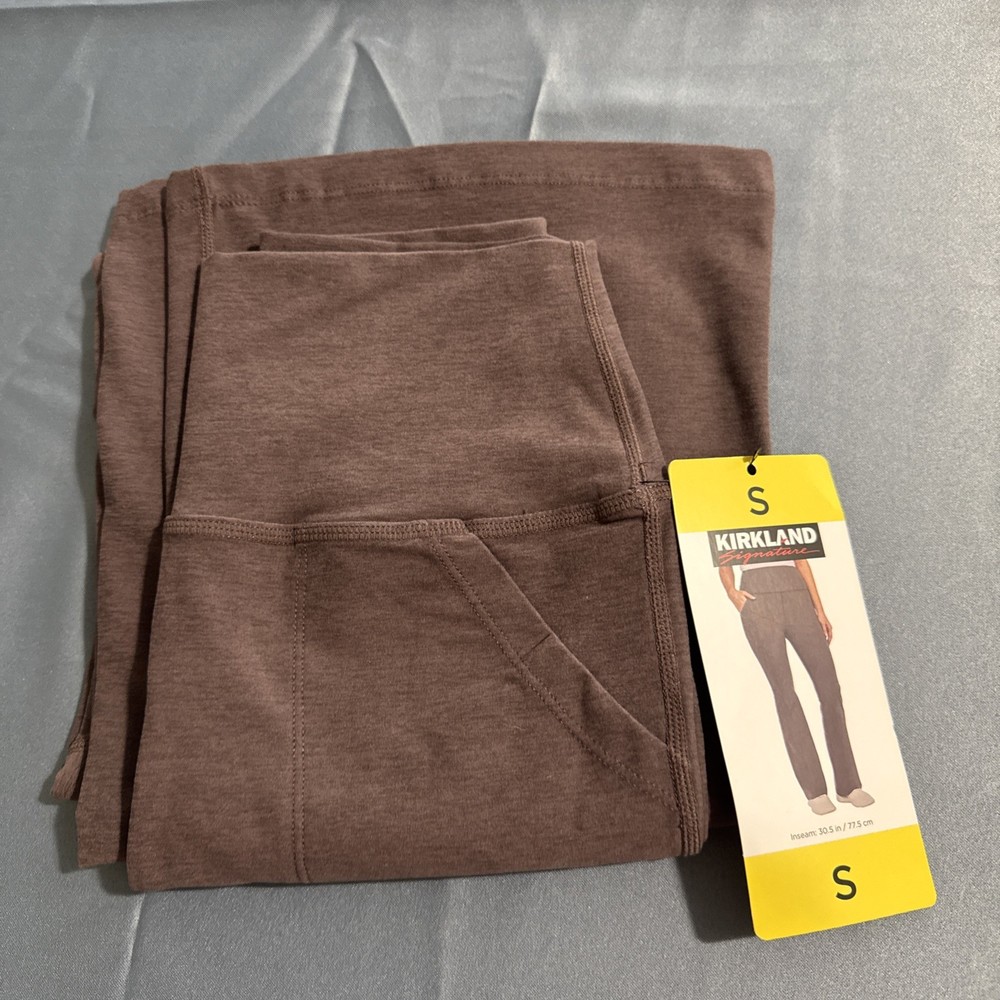 Kirkland Signature Women's Brushed Flare Pants, Light Brown, Size S, E17