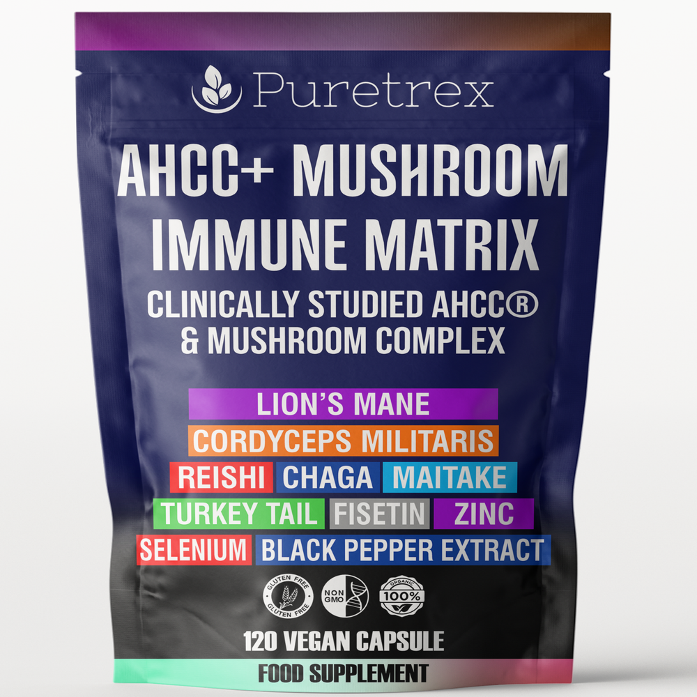 AHCC Mushroom Immune Matrix 11-in-1 with Lion's Mane, Chaga, Cordyceps 120 Caps
