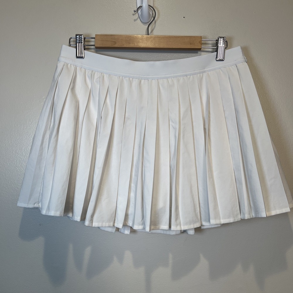 Lululemon High-Rise Pleated Tennis Skirt Shorts White Size 12 Pockets