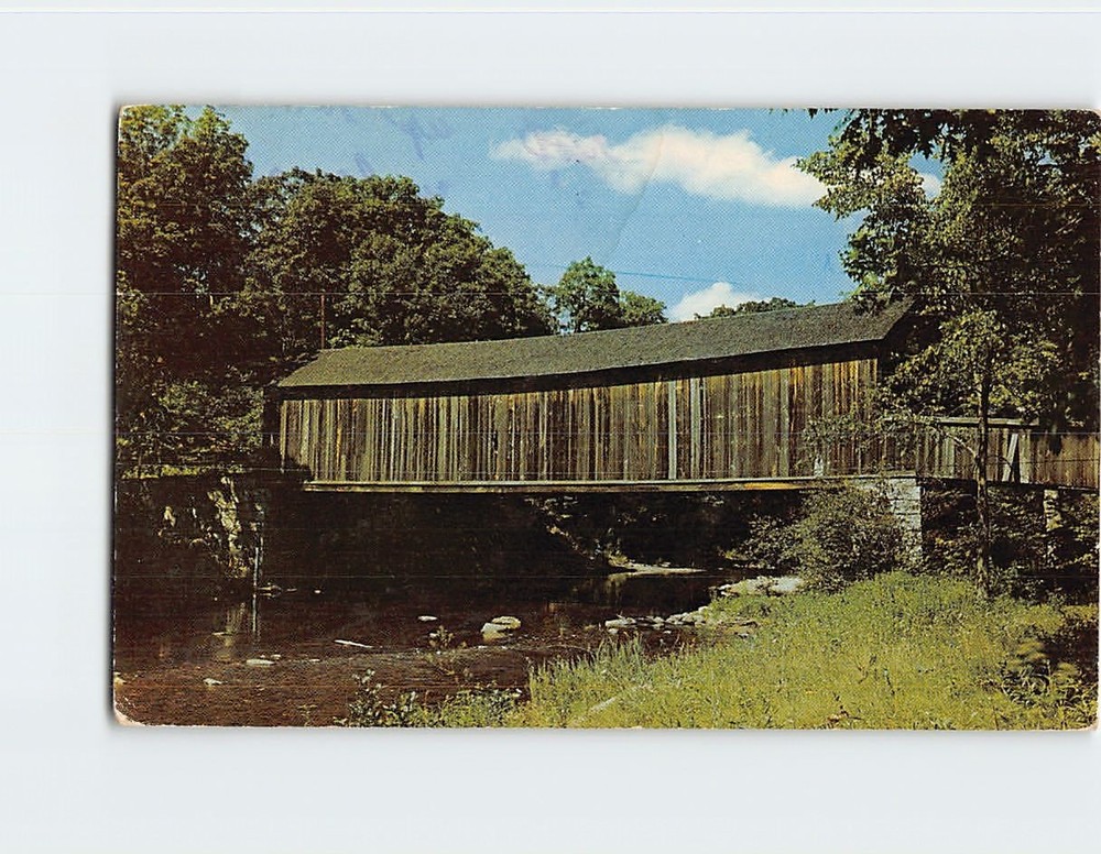 Postcard Covered Bridge on the Salmon River in Connecticut USA