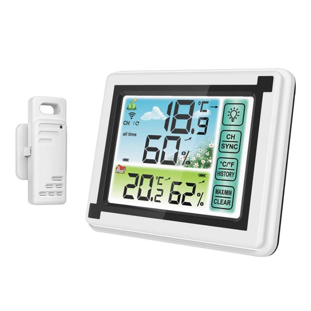 Wireless Color Screen Indoor Outdoor Thermometer with Humidity Sensor 85