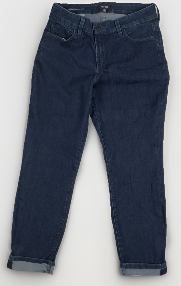 NYDJ Alina Convertible Ankle Jeans Womens 10 Blue Lift Tuck Skinny Rolled Cuff