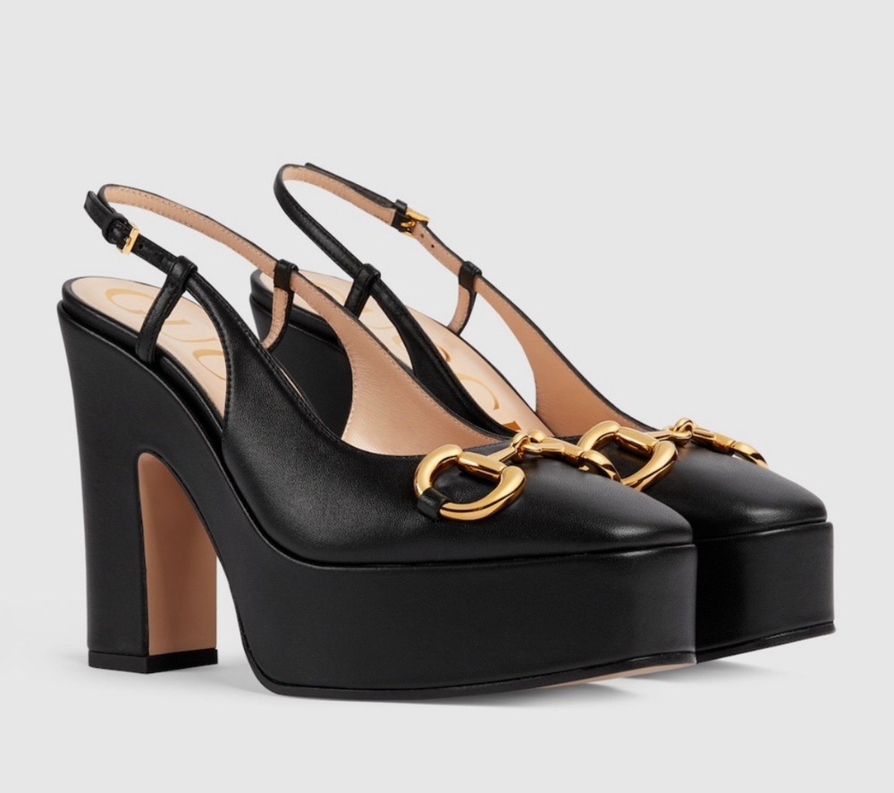 BNWT Gucci Black Leather Horsebit High Heel Pump Size 40 US 10 $1100 Luxury
