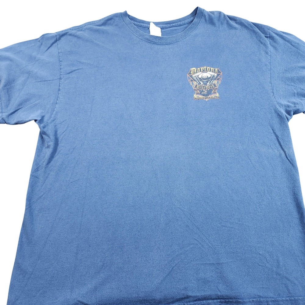 Daytona Bike Week Shirt Mens 2XL Blue 2012 Motorcycle Graphic Tee Delta