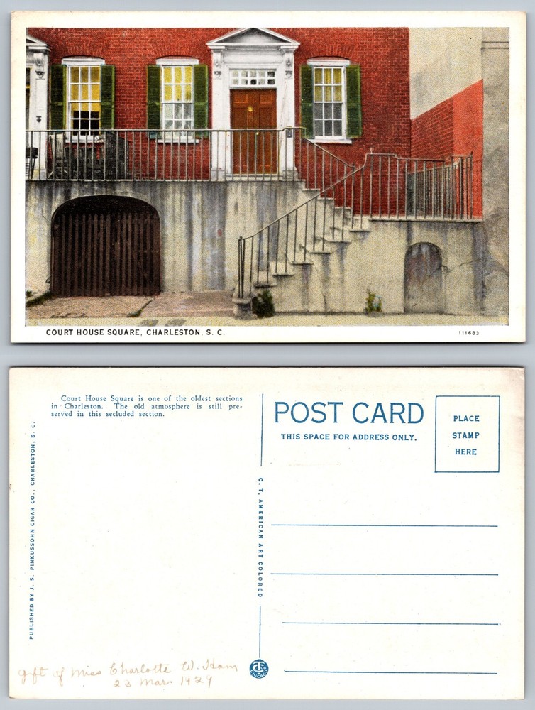 Court House Square Charleston South Carolina SC Historic Building Postcard